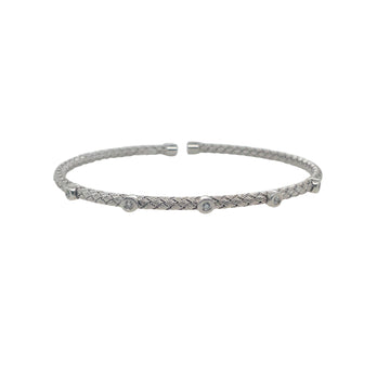 White Gold Bezel Set Diamond  Bracelet